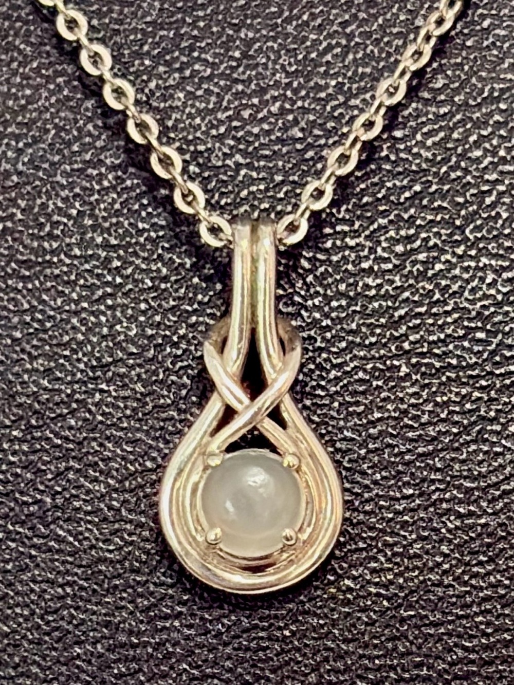 ANGARA Moonstone Infinity Knot Pendant Necklace Sterling Silver Adjustable